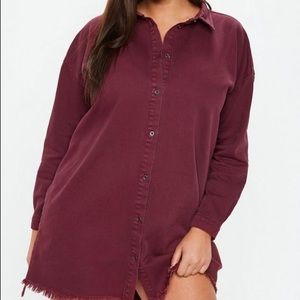 Wine colored denim dress